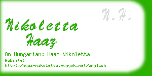 nikoletta haaz business card
